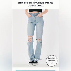 Hollister light was straight jeans size 25!